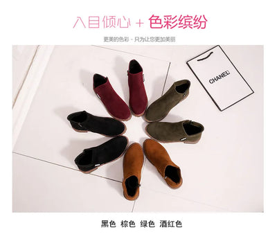 Women Boots 2024 Autumn Winter Boots Female Shoes Brand Ladies Ankle Heels Shoes Woman Suede Leather Boots