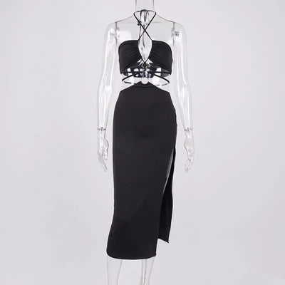 Y2k Summer midriff Baring Elegant Sexy Long Sleeve Ruched Bodycon Dress Women Maxi Dresses Skinny Stretchy Party Vestidos
