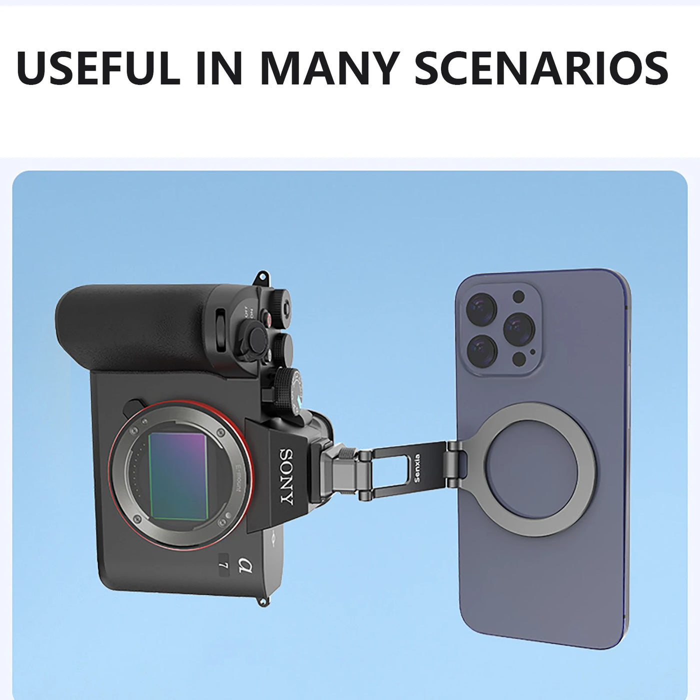 Magnetic Magsafe Phone Holder Mount Folding Metal Cold Shoe Phone Holder for IOS Android DSLR Camera Monitor Tripod