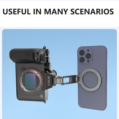 Magnetic Magsafe Phone Holder Mount Folding Metal Cold Shoe Phone Holder for IOS Android DSLR Camera Monitor Tripod