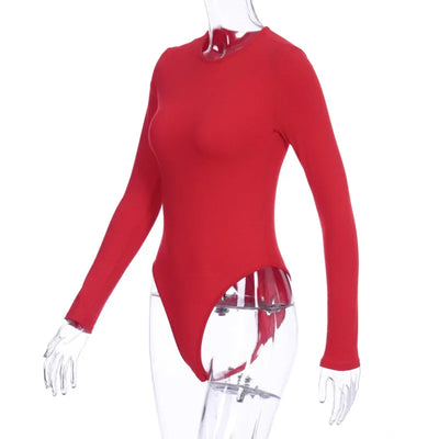 O Neck Long Sleeve Solid White Sexy Bodysuit Women Black Autumn Winter Body Top Gray Casual Lady Streetwear Bodysuits