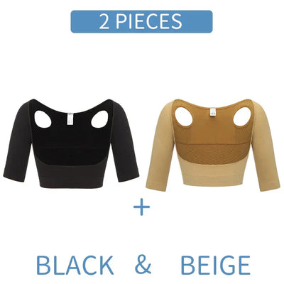 Upper Arm Shaper Women Shoulder Slimmer Compression Shapewear Sleeves Body Shaper Humpback Posture Corrector Back Support Tops