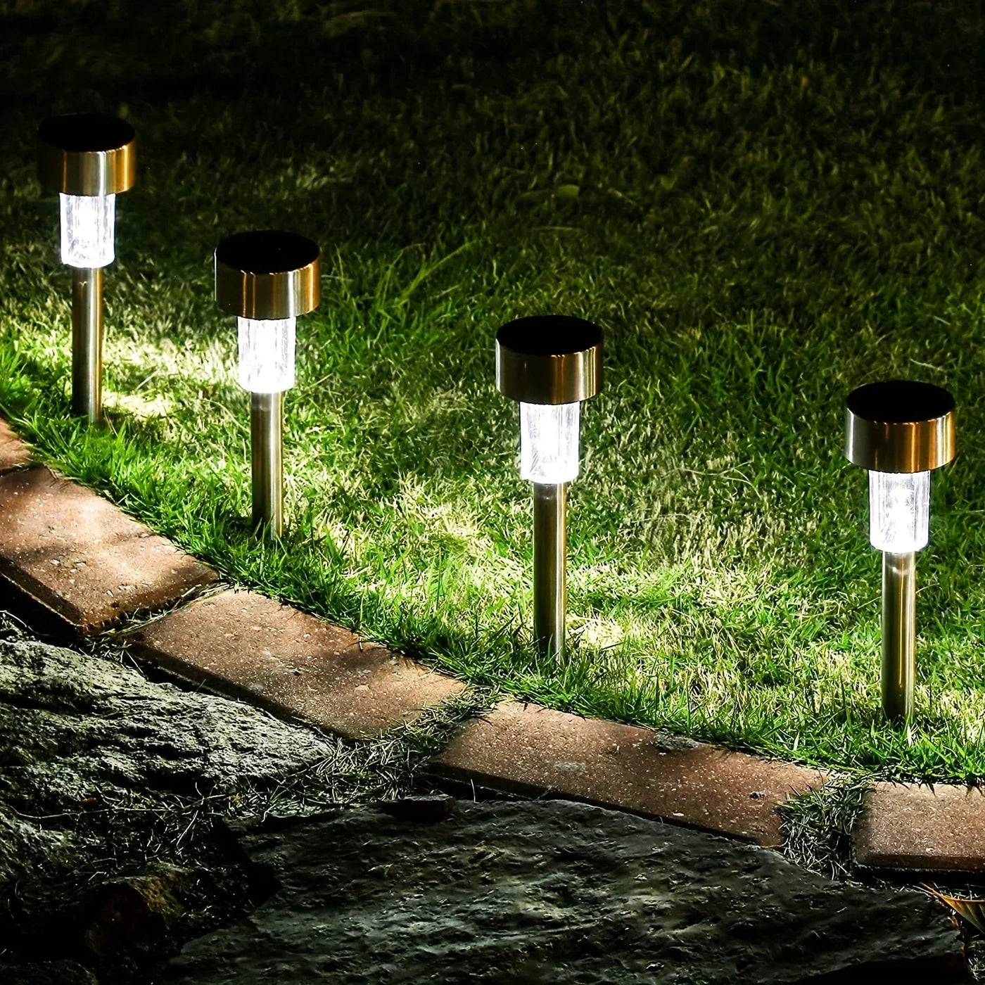 Outdoor Solar Lights Garden Lamp Solar Powered Waterproof Landscape Path LED Light for Yard Backyard Lawn Patio Decorative