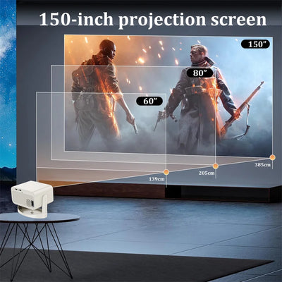 Portable Projector 900ANSI Android11 4K Native 1080P Wifi6 Auto Keystone Allwinner H713 Electronic Focus BT 5.2 360° Home Cinema