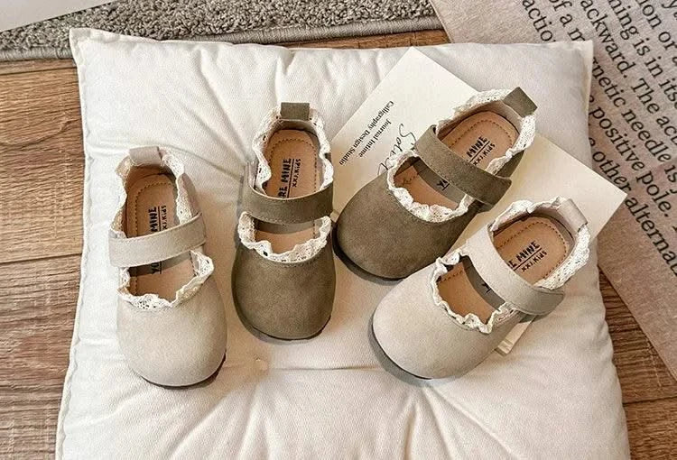 Children Soft Hook Loop Non Slip Flat Shoes |Spring Autumn Kids | Ruffles Toddler Girls Princess Shoes