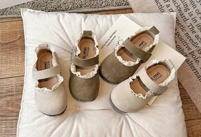 Children Soft Hook Loop Non Slip Flat Shoes |Spring Autumn Kids | Ruffles Toddler Girls Princess Shoes