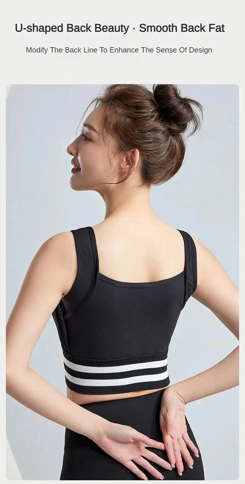 Sports Bras Zip Front For Women With Full Coverage Removable Padded Workout Bra Shockproof Yoga Underwear Running Fitness Vest