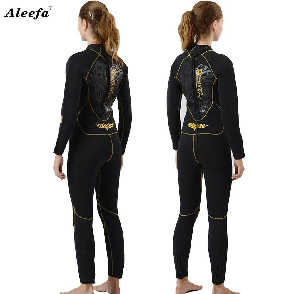 Wetsuit 5mm Women Diving Suits Zipper Sleeve Neoprene Surf Wet Suit Jumpsuit Full Bodysuit  Kayak