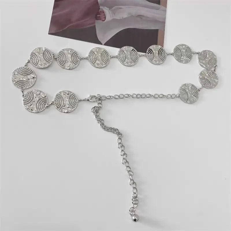 Designer Retro Tassel Chain  Metal Belt For Women| Punk Fringe Waist Dress Female |Silver Gold | Ladies
