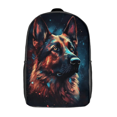 German Shepherd Galaxy art Backpack Printed School Backpacks For Teenagers Bags For Girls 17 Inch School Backpack Bag