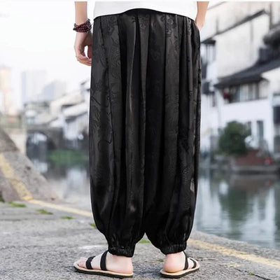 Summer Silk Hippie Gypsy Boho Baggy Pants Harem Pants for Men Women Yoga Pants Aladdin Trousers