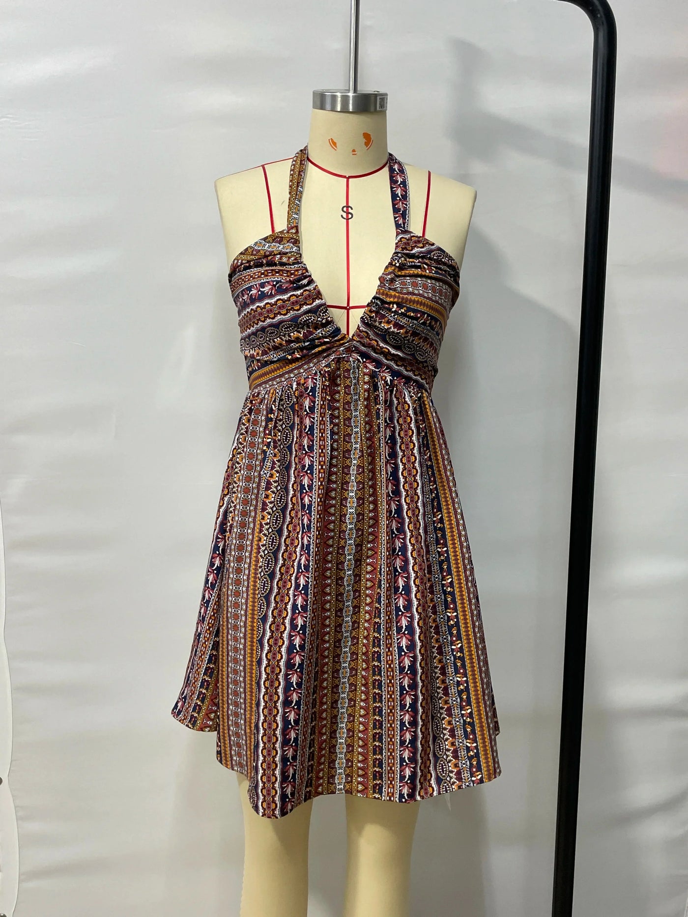2025 New Summer Dresses for Women Print Sleeveless Halter Women Dress Sexy A-LINE Mini Dress Women Vestidos De Verano Mujer Q266 - Elanique