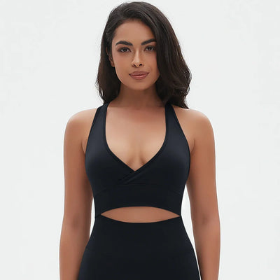 Women Sports Bra High Support Impact Ruched Fitness Underwear Gym Yoga Top Workout Clothes Push-up Corset Padded Activewear
