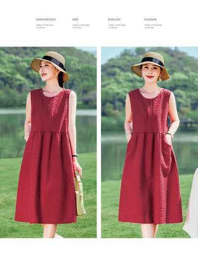 New Arrival Solid Summer dresses for Women Sleeveless plus size dresses vestido verano mujer