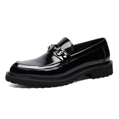 Men's Dress Leather Shoes Horse Street Buckle High Quality Men's Oxford Shoes Wedding Party Office Formal Shoe Large Size 38-48