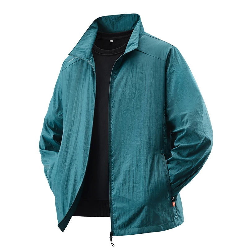 Summer Sunscreen Jacket Men's Casual Quick Dry Breathable UV Coat Outdoor Cycling Camping Fishing Lightweight Skin Windbreaker