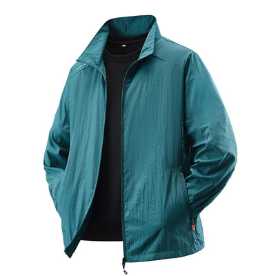 Summer Sunscreen Jacket Men's Casual Quick Dry Breathable UV Coat Outdoor Cycling Camping Fishing Lightweight Skin Windbreaker