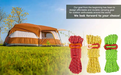 Camping Guylines Ropes for Tent Tarp,Climbing,Hiking Backpacking Outdoor Guy Lines Tent Cords Lightweight Camping Rope