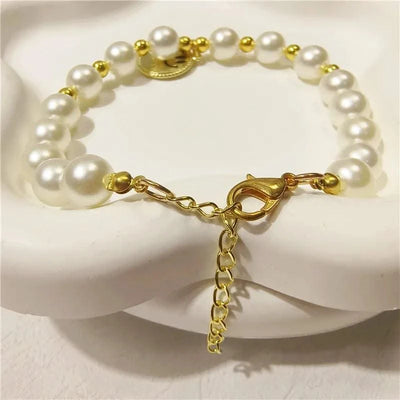 Pet Collar Adjustable Pearl Cat Collars Cute Rose Flower Kitten Puppy Necklace Pet Product Cat Dog Accessories