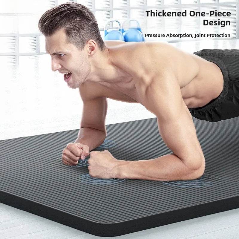 Men's Fitn Yoga Mat Thiened 20mm Wide Long Anti-slip Sports Yoga Mat Home Use Exercise Equipment l Rubber Pure Color