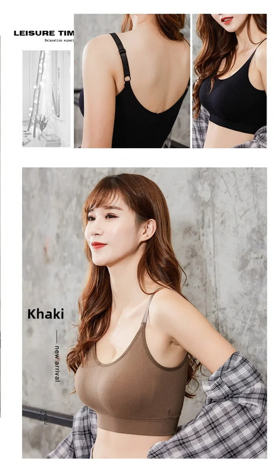 Women's seamless bra Full Cup Breathable bra Breathable comfort Sleep bra Running Fitness Sports bra Suspenders