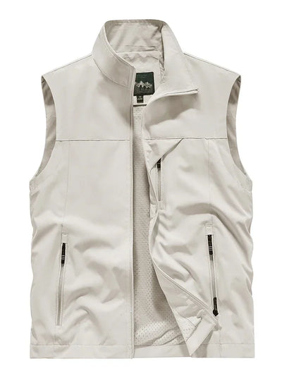 Summer Vest Men's Work Vest Large Size Golf Sleeveless Jacket Tactical windbreaker Hunting Camping Fishing waterproof Coat Parka