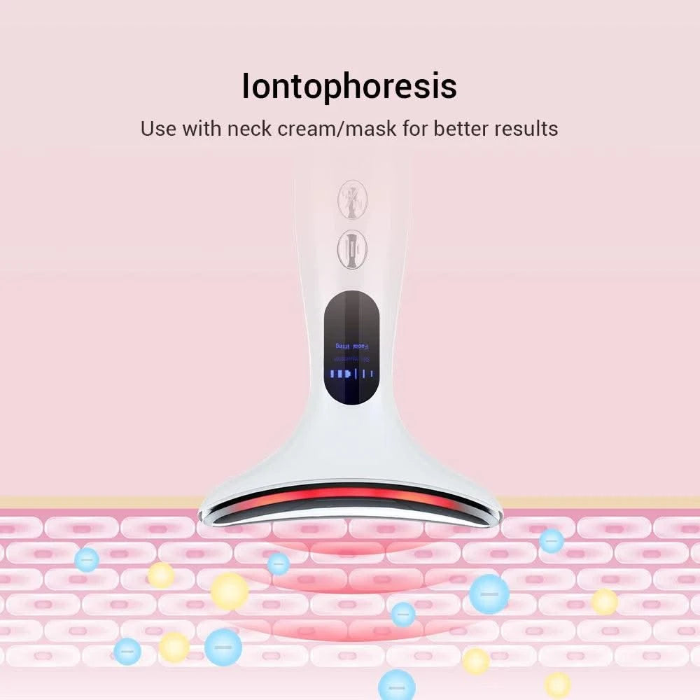 3 Modes Neck Beauty Device EMS Face Lifting Machine Double Chin Remover LED Anti Wrinkle Skin Tightening Facial Massager