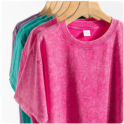 Men's Women Washed Vintage T-Shirts Street Hip Hop