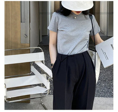 2025 Summer T shirts for Women Men Brown Casual Female Korean Streetwear Tees Unisex Basic Solid Young Cool Oversized Tops