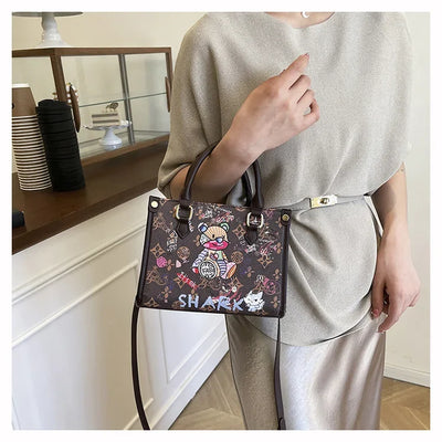 2025 Designer-Inspired Doodle Handbag - Women's Elegant Shoulder Tote, Spacious Summer Crossbody Purse with Top Handle - Elanique