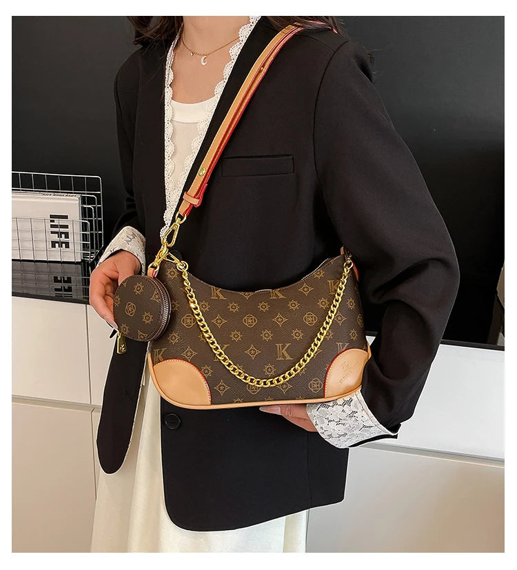 Famous Designer Elegant Handbags Leather For Women, Ladies Crossbody Shoulder Bag Classic Popular And Lightweight For Shopping
