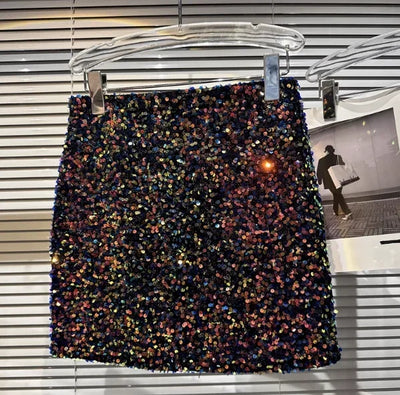 2025 New Summer Spring New Full Sequined Shiny Casual Shorts Heavy Zipper Nightclub Socialite Short Shorts Hot Pants for Women - Elanique