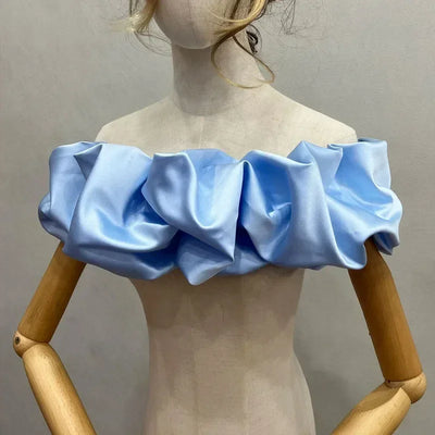 Bridal One-shoulder Satin Shawl Covering Side Breasts Strappy Shawl Lady Dinner Party Dress Scarf Wedding Dresses Accessories