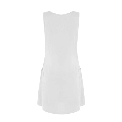 Womens Summer Dresses Plain Loose V Neck Sleeveless Sundresses Swimsuit Coverup With Pockets Vestidos Para Mujer платье женское