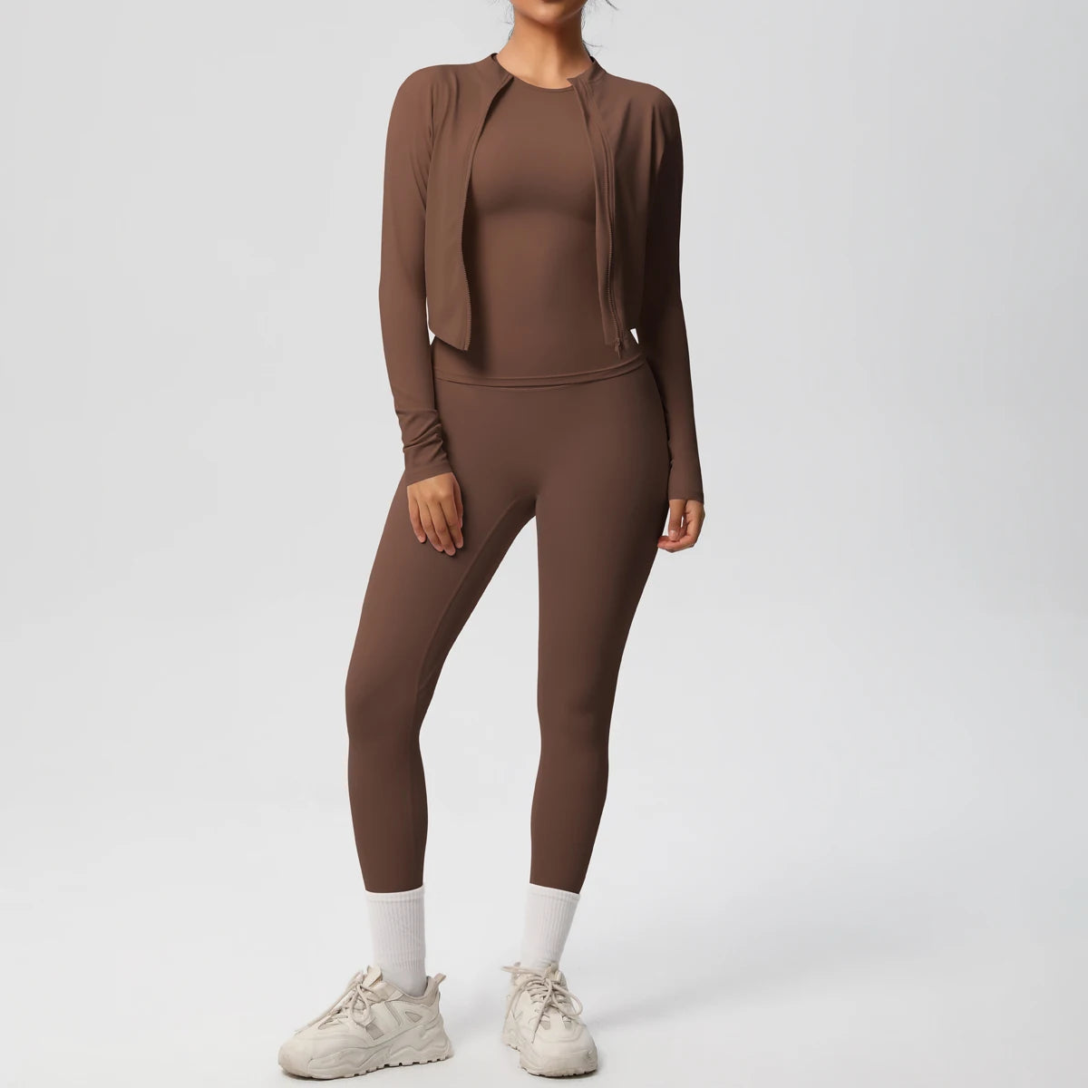 Women Sportswear Yoga Set Workout Clothes Athletic Wear Sports Gym Legging Fitness Top Long Sleeve Yoga Suit ﻿