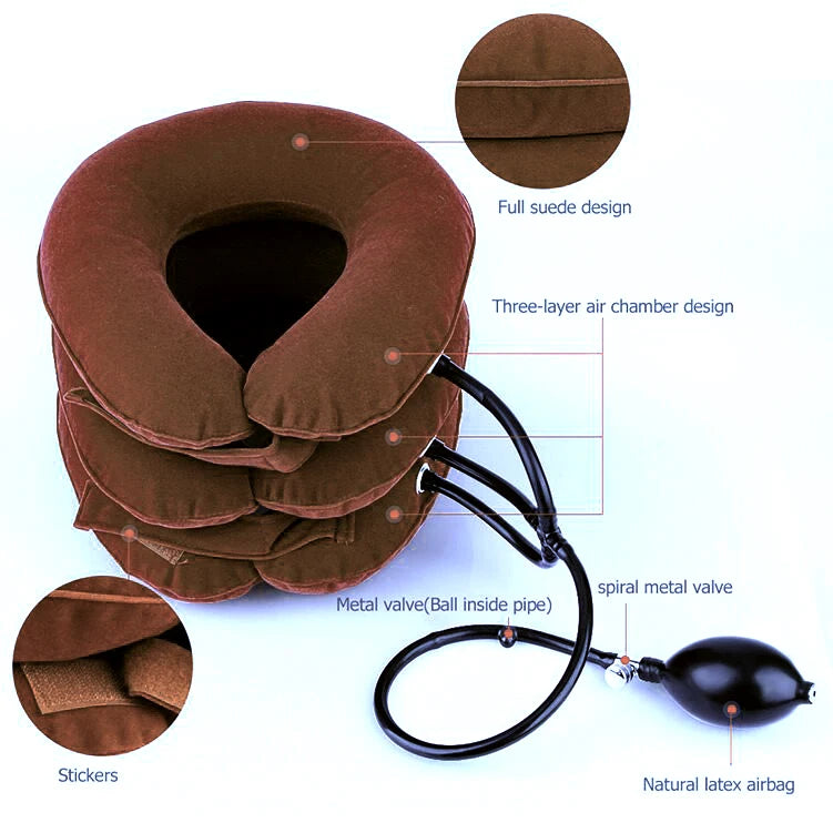 Neck Stretcher Inflatable Air Neck Traction Apparatus Device Soft Neck Cervical Collar Pillow Pain Relief Massage Relaxation