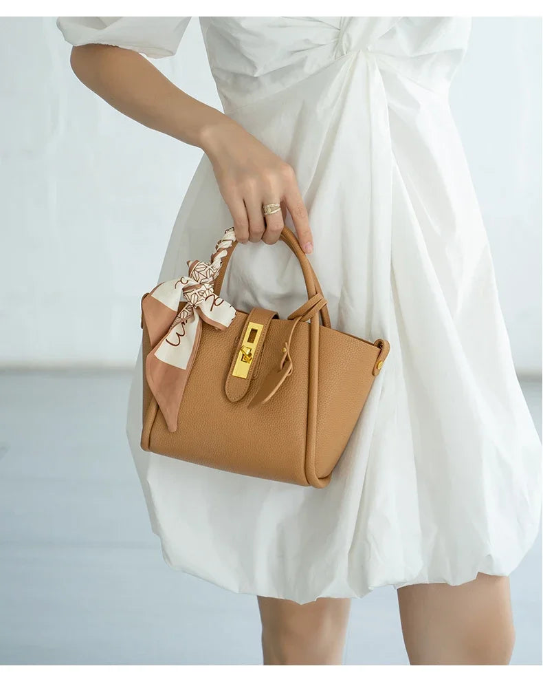 Women's Natural Cow Genuine Leather Shoulder Bag Female High Quality Luxury Designer Handbags Ladies Fashion Tote Crossbody Bags