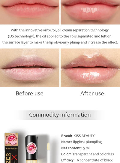 Long Lasting Lip Plumper Oil Serum Instant Volumising Essence Oil Moisturize Repair Lip Fine Lines Increases Elasticity Sexy Lip