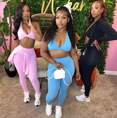 2024 Autumn Solid Women Tracksuits Slim 3 Piece Sets Tank Crop Tops + Zipper Long Sleeve Jackets + High Waist Flare Pants Suits