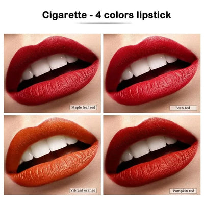 4 Colors Cigarette Lipstick Set Matte Lip Gloss Long Lasting Lip Glaze Waterproof Lip Stick Tube Nude Lip Tint Makeup Cosmetics