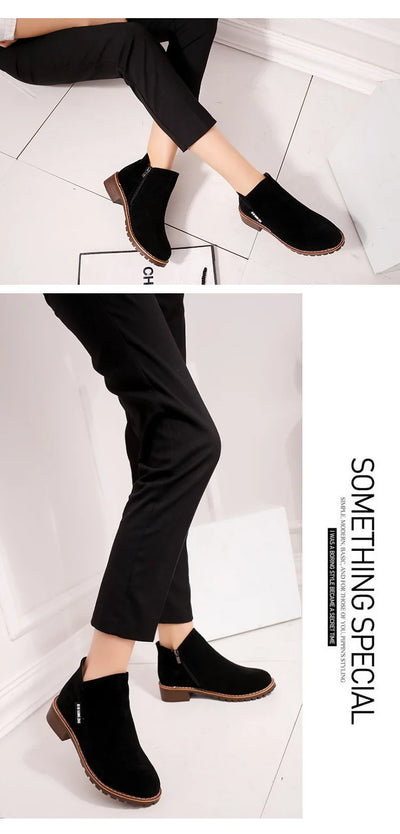 Women Boots 2024 Autumn Winter Boots Female Shoes Brand Ladies Ankle Heels Shoes Woman Suede Leather Boots
