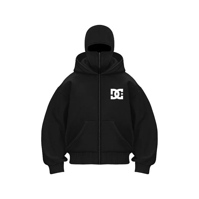 "2025 Men's Designer Clothing: Double-zipper hoodie, autumn and winter masked hip-hop Sweatshirt, Fitness and casual Hoodie.