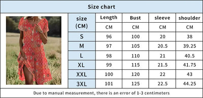 Bohemian Dresses For Women New V Neck Short Sleeve Flower Printed Beach Holiday Dress Women Midi Dresses Swing Sundress