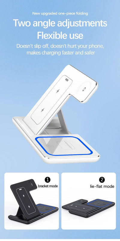 High-Speed Wireless Charging Station 3in 1 for iPhone16/15/14/13/12/11,iWatch10/9/8/7,AirPods2/3/Pro-Multiple Devices-for Home