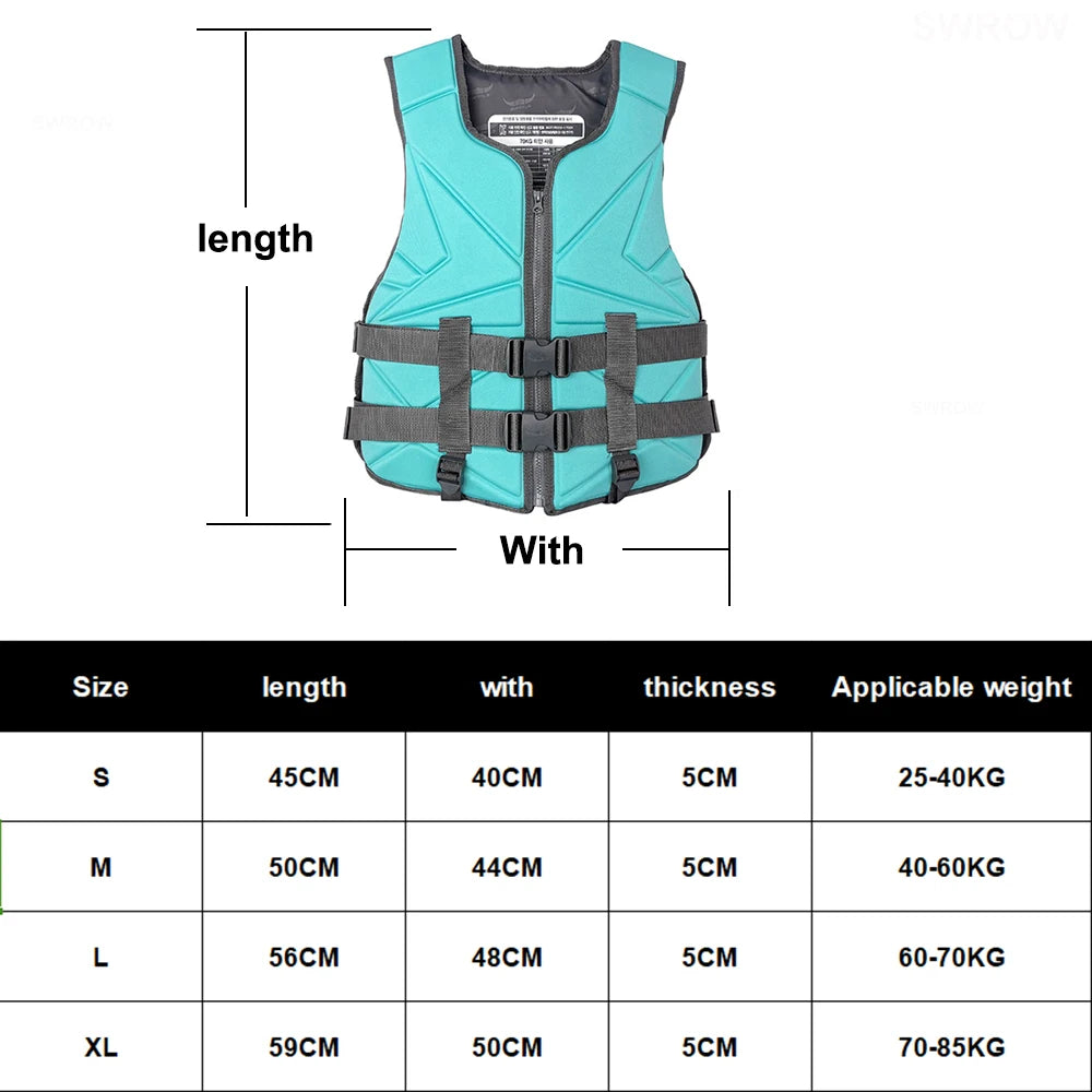 Life Jacket for Adults, Surf, Motorboats, Ski, Kayak, Fishing, Wakeboard, Raft, Rescue Boat, Drifting, Life Safety Vest