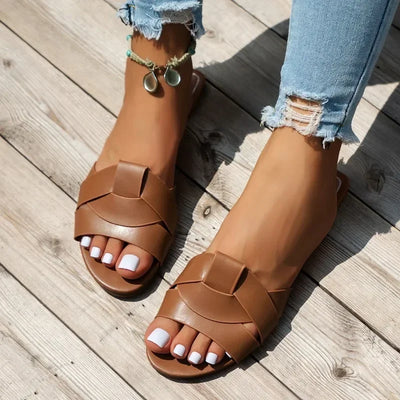 Designer Woman Flat New Slippers Woven with Comfortable Women's Shoes Casual Bottom Slippers Women's Shoes Summer