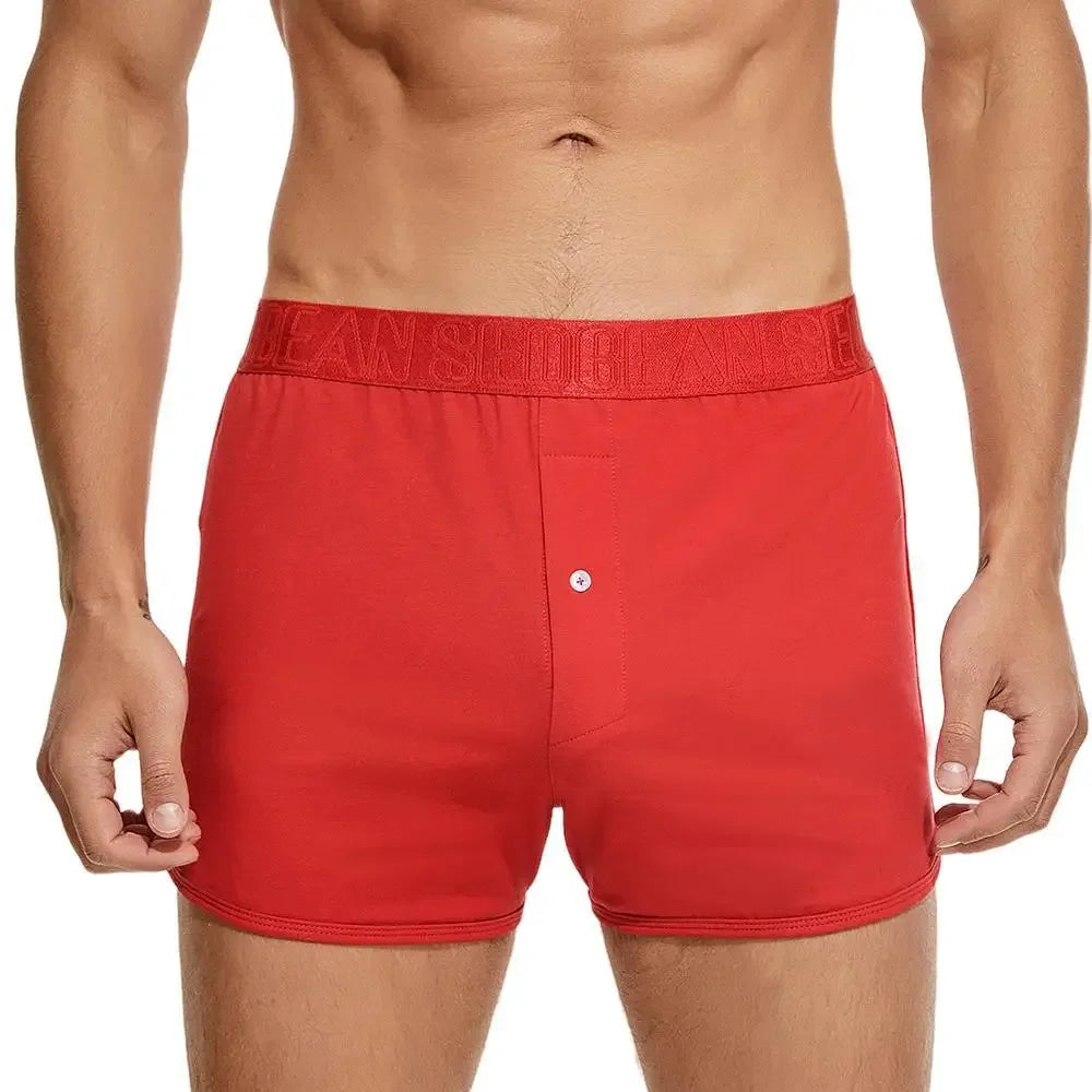 2024 Men's Cotton Jersey Boxer Short Loungewear Underwear Loose Fit Underpants Sleepwear Shorts Boxers for Men