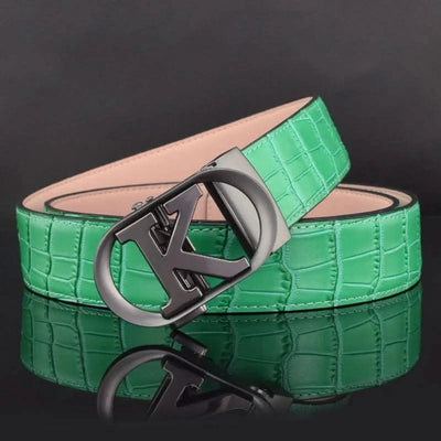Men Fashion K Letter High quality Genuine Leather  Designer Belts | Male Waist Strap
