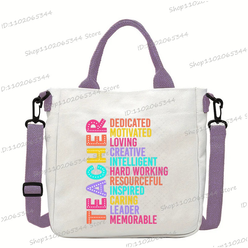 New Designer School Handbag Funny Back To School Print Crossbody Bag for Girls Boys Fashion Teacher Gifts Canvas Shoulder Bags