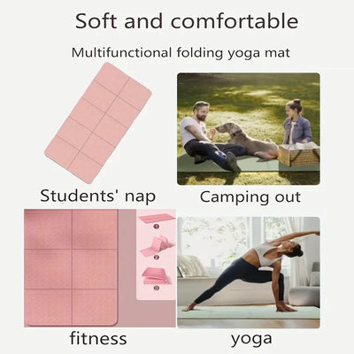 Foldable Yoga Mats Are Suitable for Travel Non-slip, Eco-friendly, Lightweight Folding Exercise Mats, Portable Home Gyms and Out